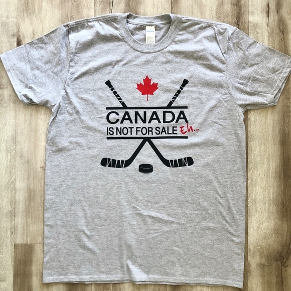 Canada Is Not For Sale, Hockey, T Shirt, Canada Shirt, Gray, Mens, XL, NEW - Picture 4 of 8